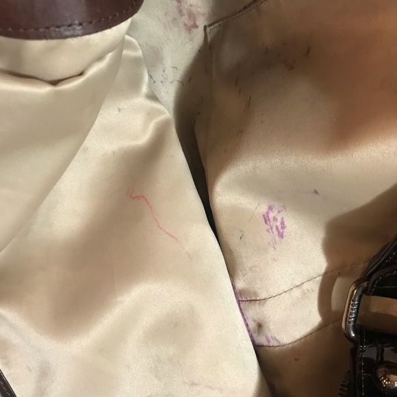 HUGE! Stuart Weitzman shoulder bag croc leather - Picture 11 of 11